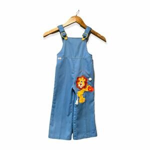 Vintage Krazy Kritters Overalls Lion Appliqué Size 4
